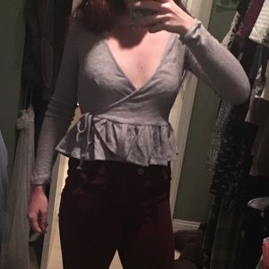 Long sleeve wrap top